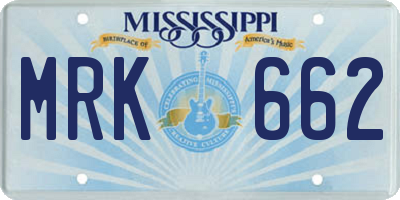 MS license plate MRK662