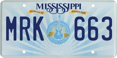 MS license plate MRK663