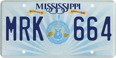 MS license plate MRK664