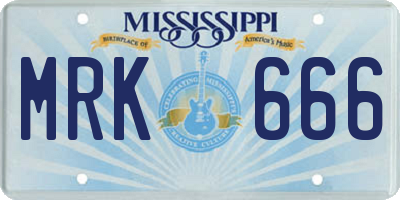 MS license plate MRK666