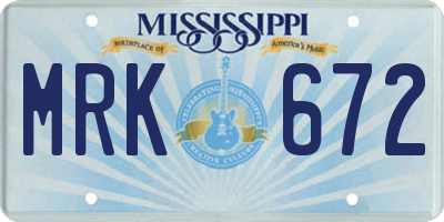 MS license plate MRK672