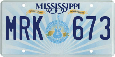 MS license plate MRK673