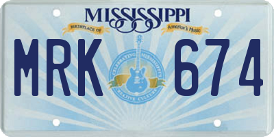 MS license plate MRK674