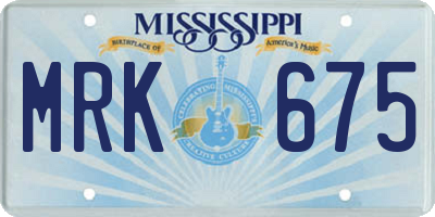 MS license plate MRK675
