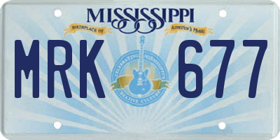 MS license plate MRK677
