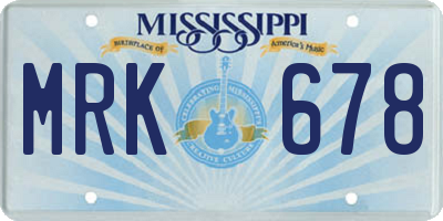 MS license plate MRK678
