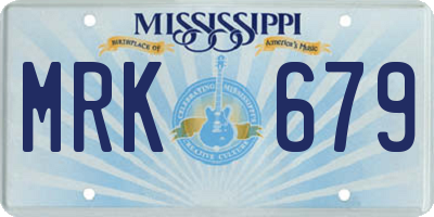 MS license plate MRK679