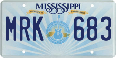 MS license plate MRK683