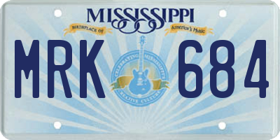 MS license plate MRK684