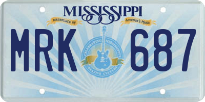 MS license plate MRK687