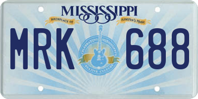MS license plate MRK688