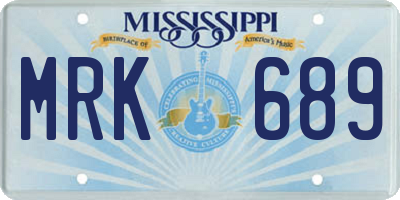 MS license plate MRK689