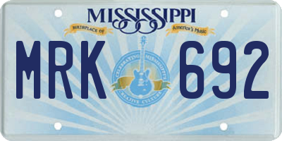 MS license plate MRK692