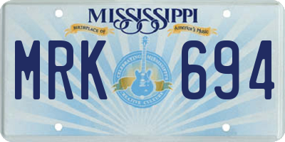 MS license plate MRK694