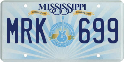 MS license plate MRK699