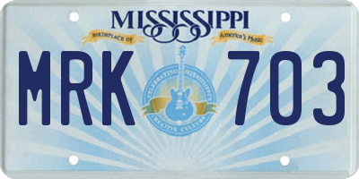MS license plate MRK703