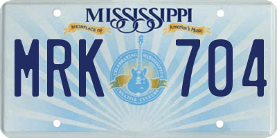 MS license plate MRK704