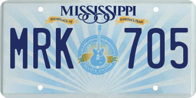 MS license plate MRK705