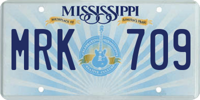 MS license plate MRK709