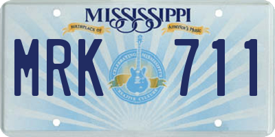 MS license plate MRK711