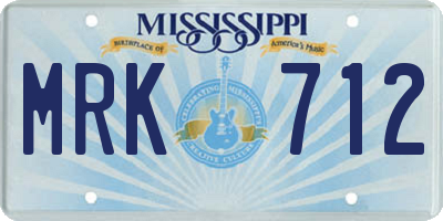 MS license plate MRK712