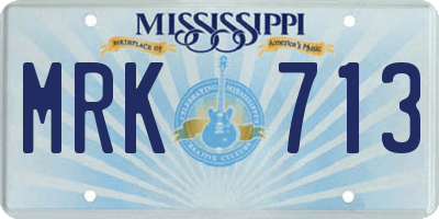 MS license plate MRK713