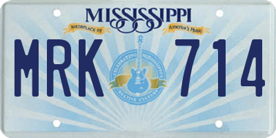 MS license plate MRK714