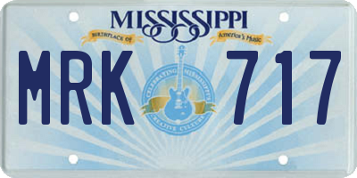 MS license plate MRK717