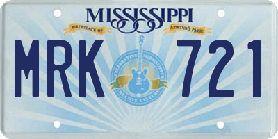 MS license plate MRK721