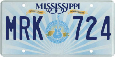 MS license plate MRK724