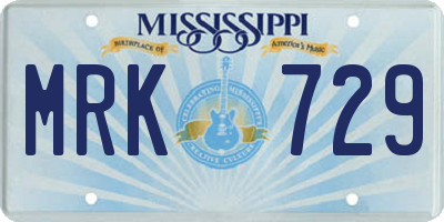 MS license plate MRK729