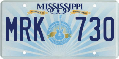 MS license plate MRK730