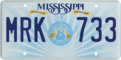 MS license plate MRK733