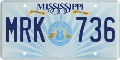 MS license plate MRK736