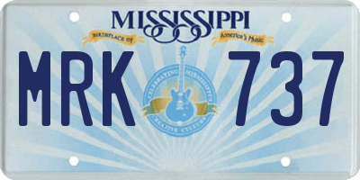 MS license plate MRK737