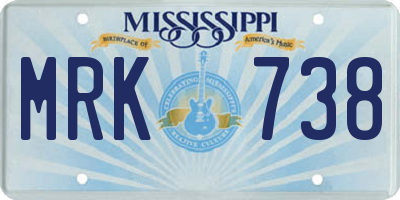 MS license plate MRK738