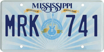 MS license plate MRK741