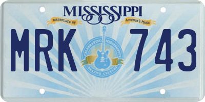 MS license plate MRK743