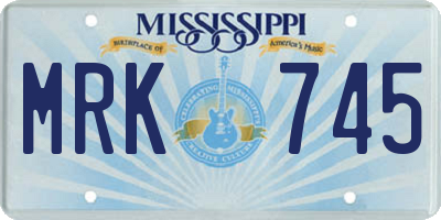 MS license plate MRK745