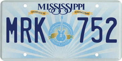 MS license plate MRK752