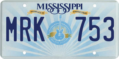 MS license plate MRK753