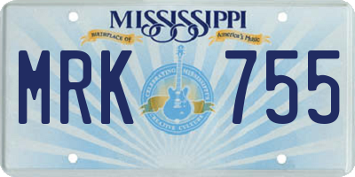 MS license plate MRK755