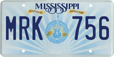 MS license plate MRK756