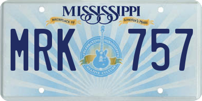 MS license plate MRK757