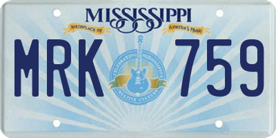 MS license plate MRK759