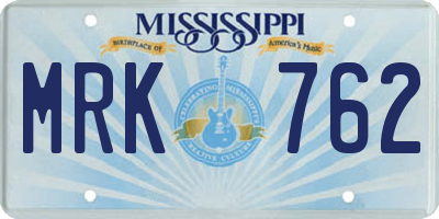 MS license plate MRK762