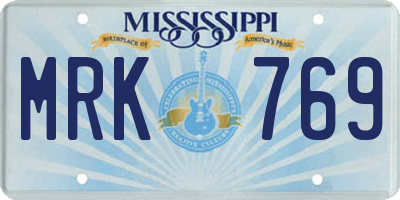 MS license plate MRK769
