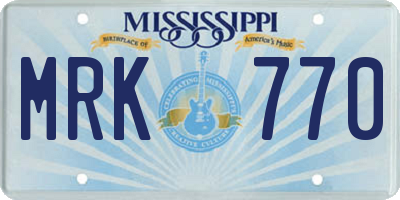 MS license plate MRK770