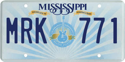 MS license plate MRK771