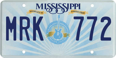 MS license plate MRK772